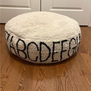 Alphabet Patterned Round Pouf